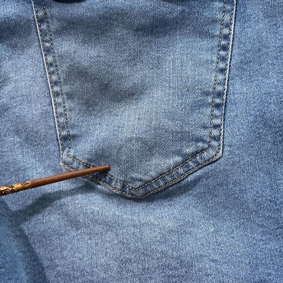 1511 Inc Shorts Womens 6 High Waist Distressed Blue Denim Cut Off Stretch Grunge - Picture 5 of 9